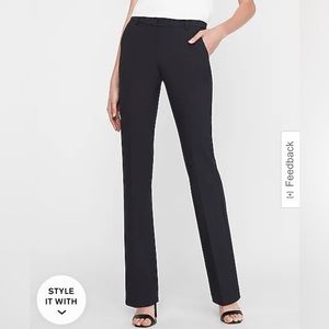 Express mid-rise straight leg columnist editor pant in black